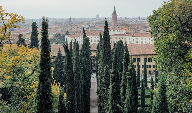 Birds-eye view of Verona, Italy 